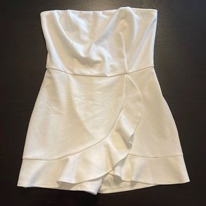 White Strapless Romper